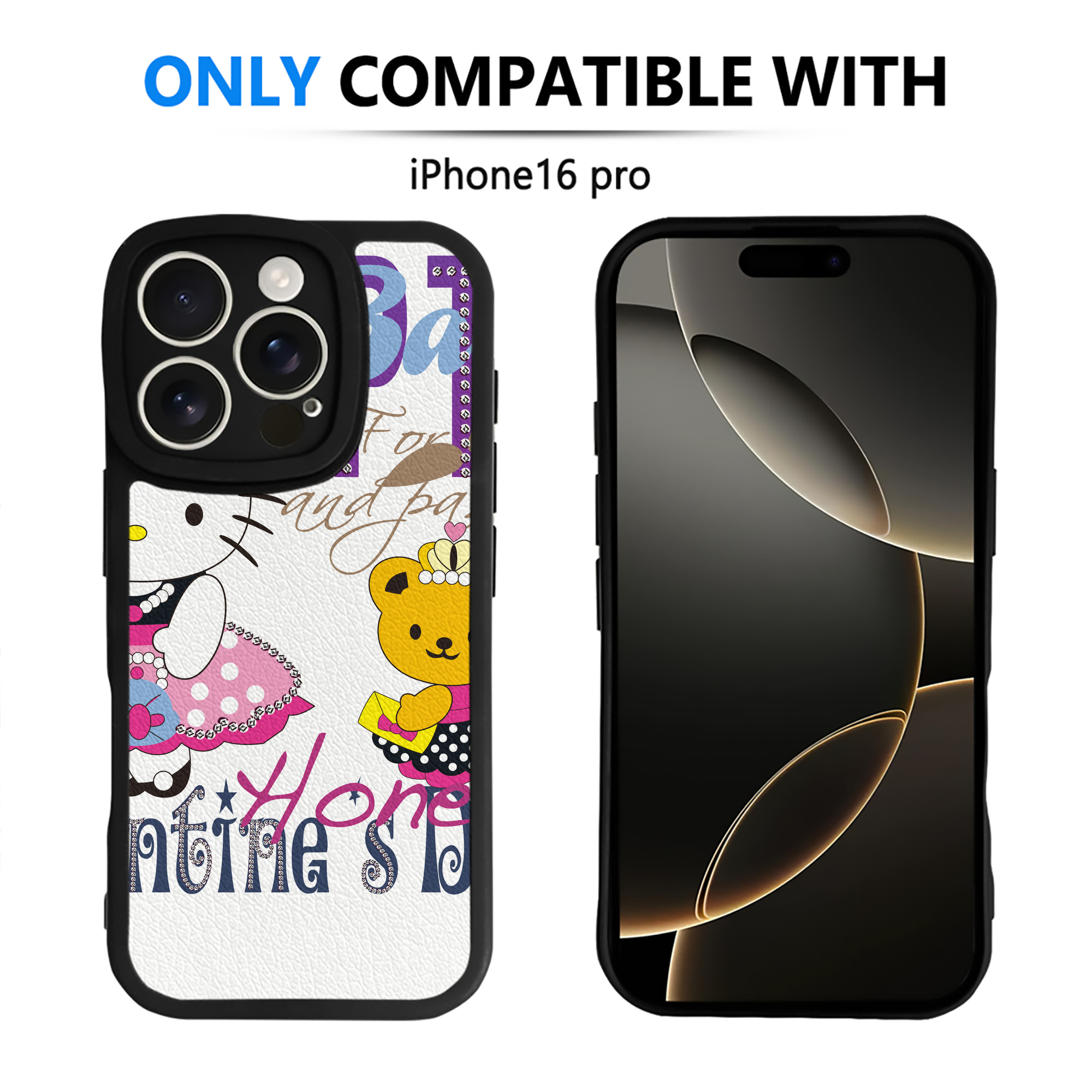 （画像用） Hello Kitty ハローキティ 【iPhone 16シリーズ対応】シリコンスマホケース（レザー調） 材質：シリコン